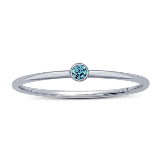 SS Swiss Blue CZ Ring 6165358-8