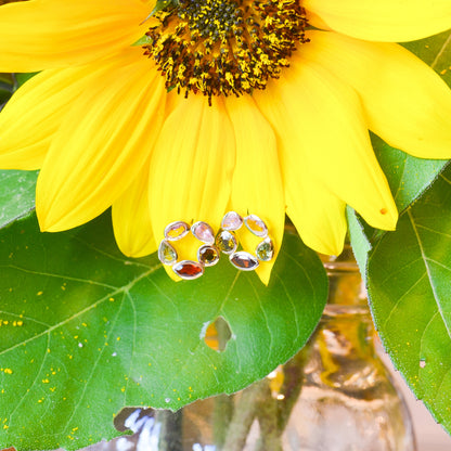18k Vermeil Tourmaline Flower Stud PE29 - 057/OTU