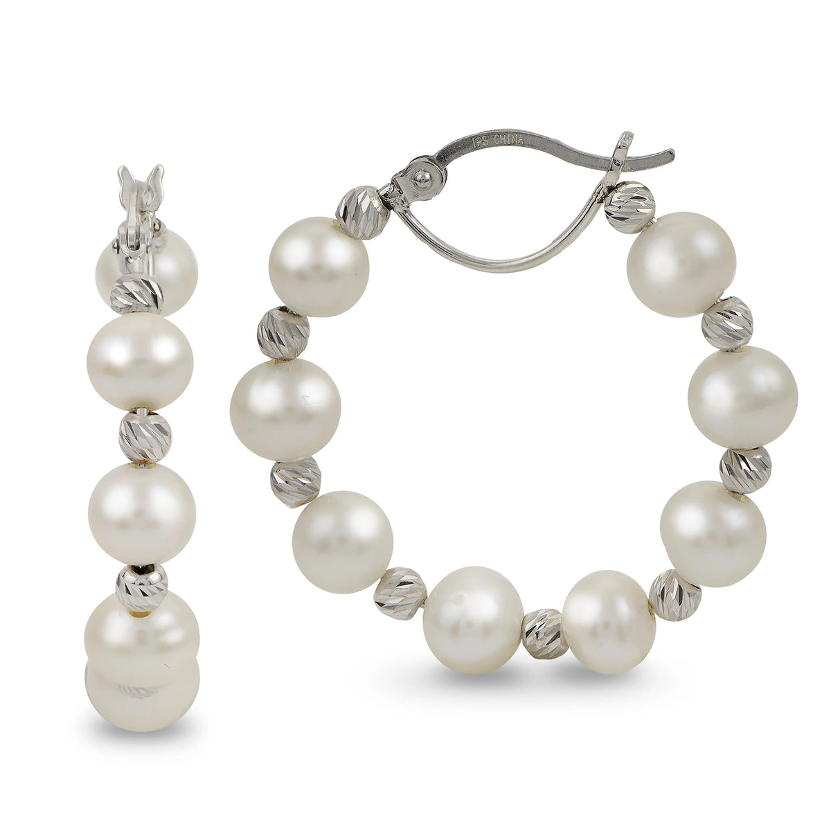 SS Pearl & Bead Hoop 626199/FW