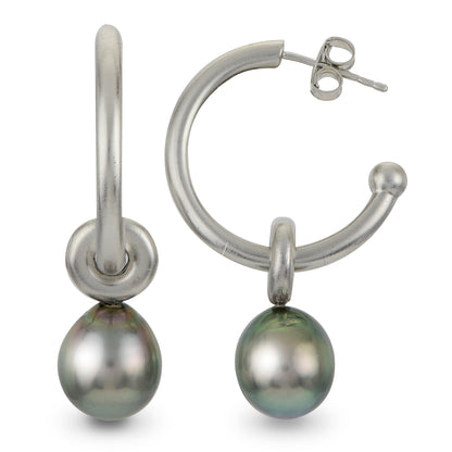 SS 9-10mm Tahitian Pearl Hoop 626343/B