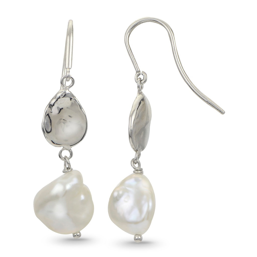 SS 9-10mm Keshi Pearl Dangle Earring 626940/FW