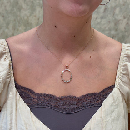 14kR .91cttw White & Champagne Diamond Necklace COR36213712