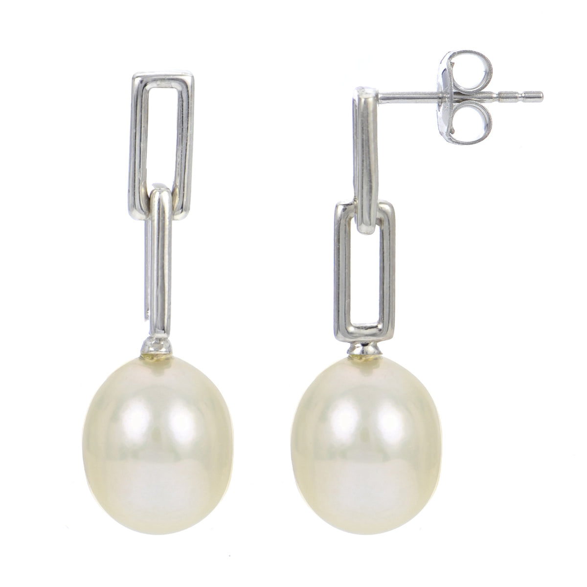 SS 7-8mm Pearl Paperclip Earring 628756