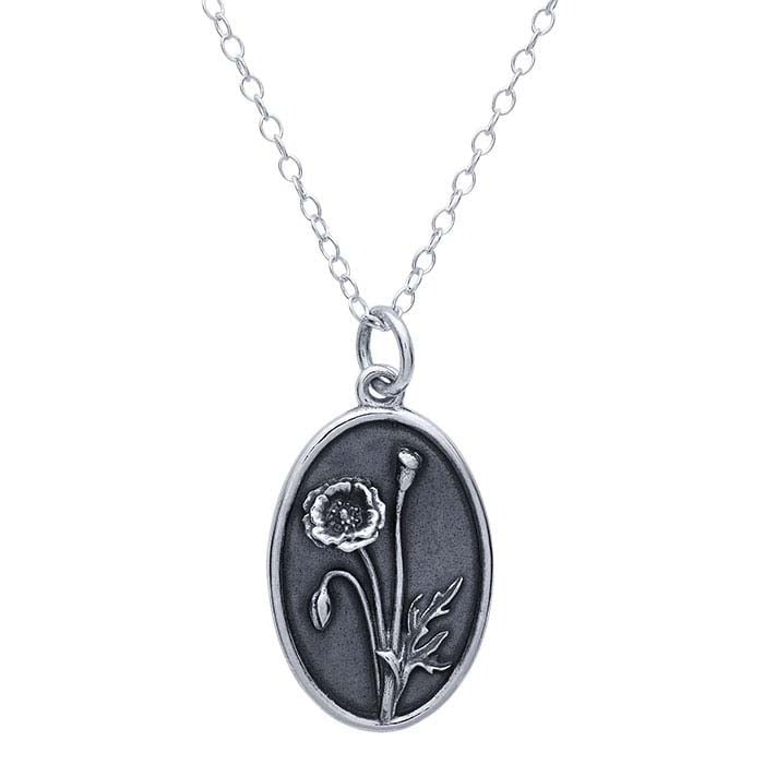 SS Poppy Flower Necklace 65905918 - 18.5"