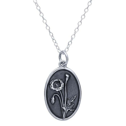 SS Poppy Flower Necklace 65905918 - 18.5"