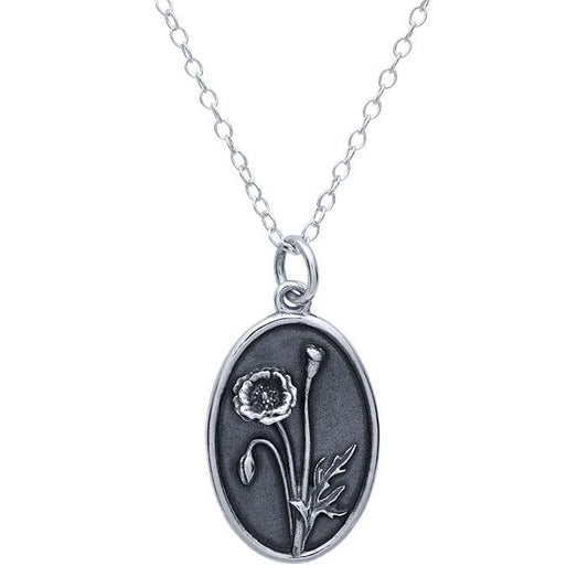 SS Poppy Flower Necklace 65905918 - 18.5"