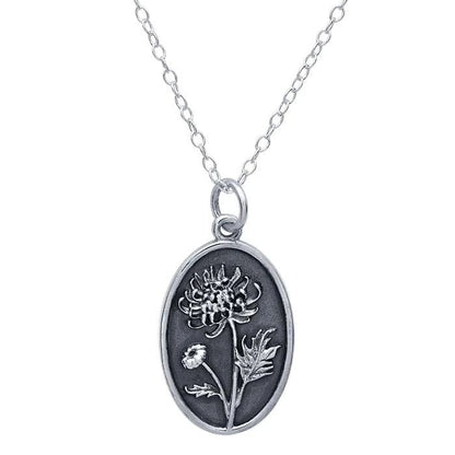 SS Chrysanthemum Flower Necklace 65906218 - 18.5"
