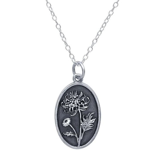 SS Chrysanthemum Flower Necklace 65906218 - 18.5"