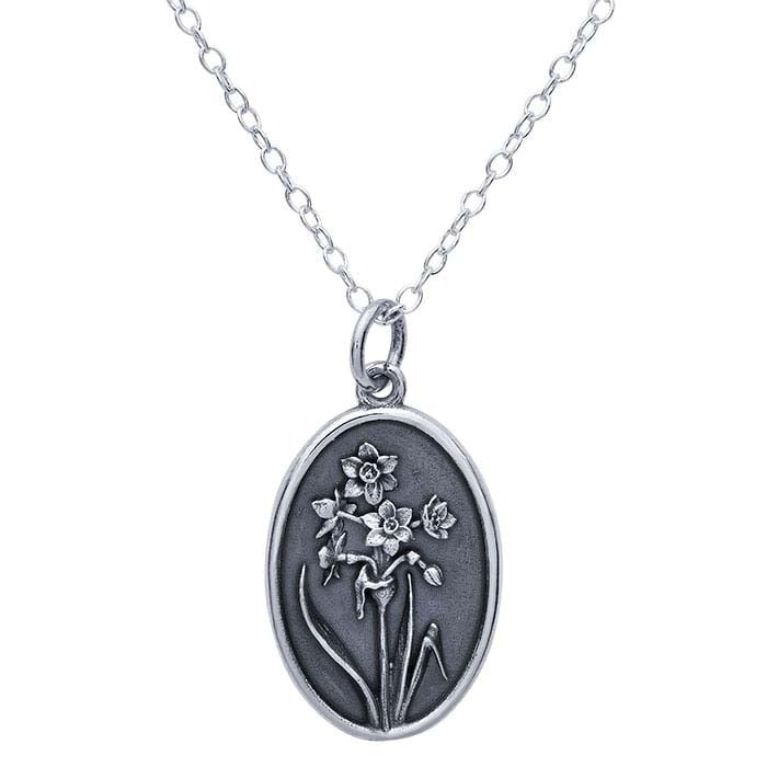 SS Narcissus Flower Necklace 65906318 - 18.5"