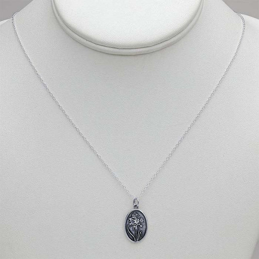 SS Narcissus Flower Necklace 65906318 - 18.5"