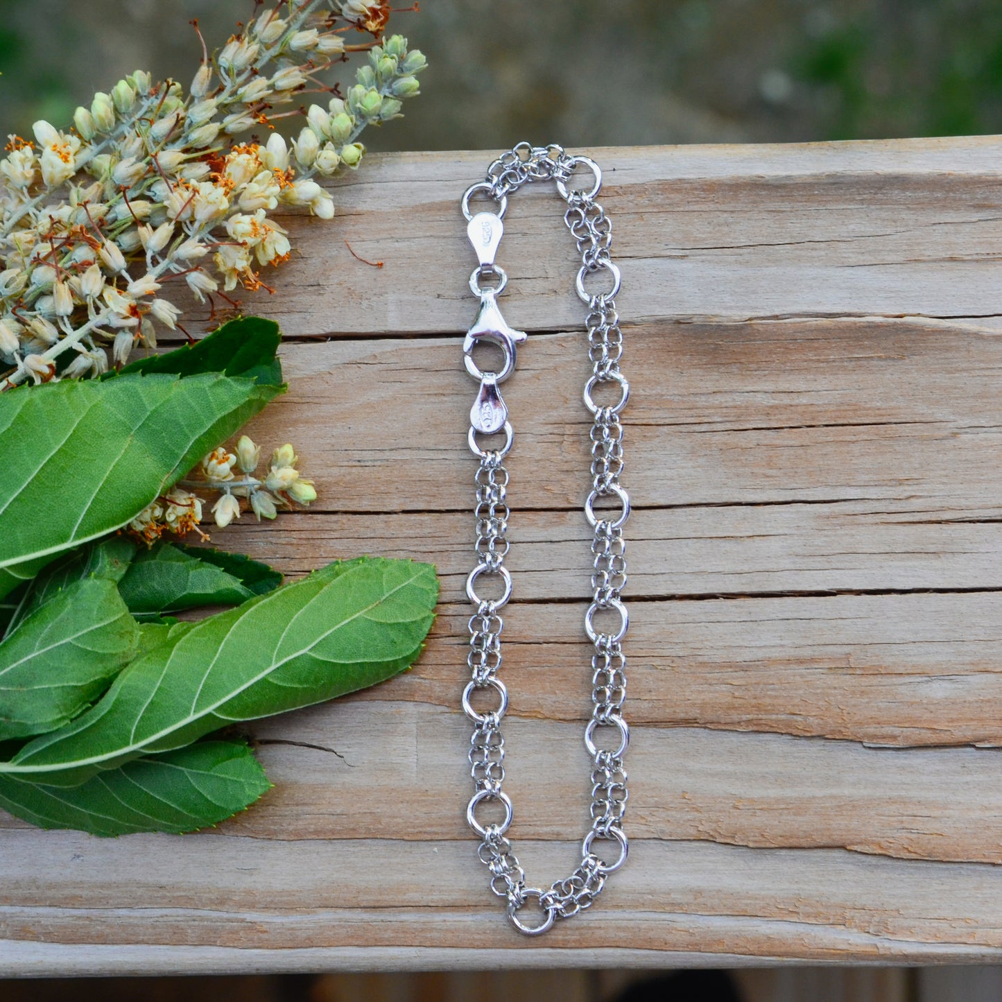 SS 5.5mm Double Chain Link Bracelet SB573AO - 7"