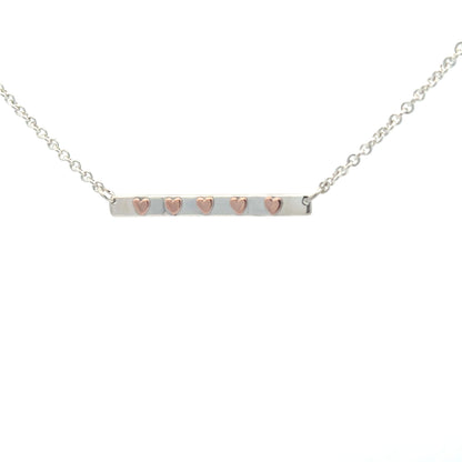 SS 5 Heart Bar Necklace NE16011HR5