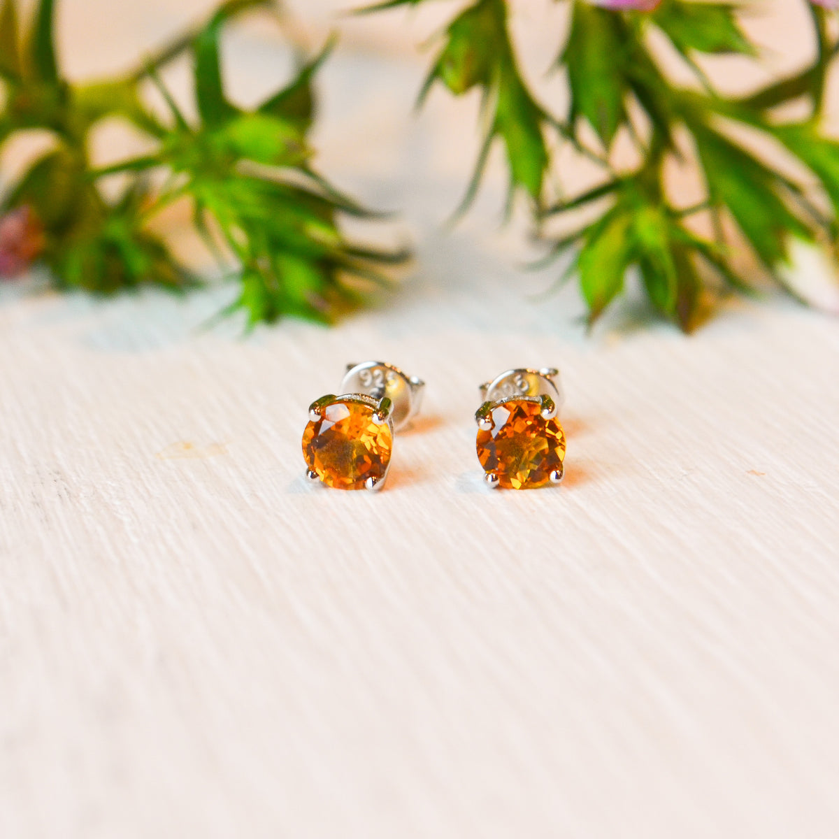 SS 5mm Citrine Stud