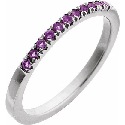 SS Stackable Amethyst Ring 689237