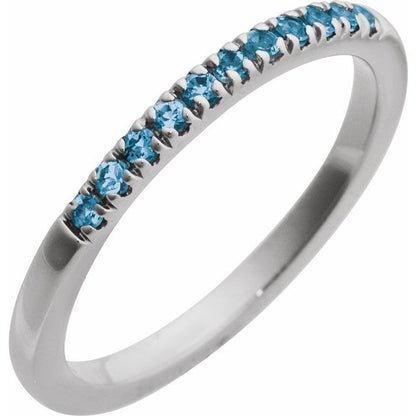 SS Stackable Blue Topaz Ring 689237