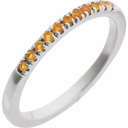 SS Stackable Citrine Ring 689237