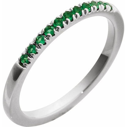 SS Stackable LAB Emerald Ring 689237