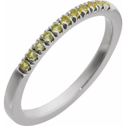 SS Stackable Peridot Ring 689237