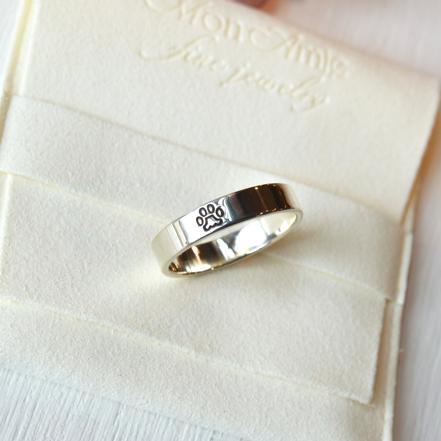 SS 5mm Pawprint Ring - 7