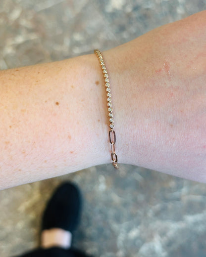 14kR .31ct Dia Bezel Paperclip Bracelet SC55022970