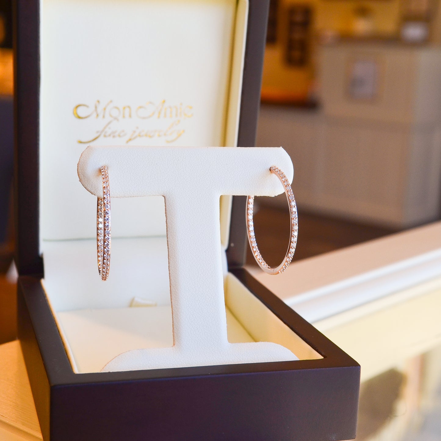 14kR .96cttw Diamond Hoop E0674