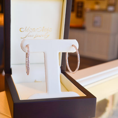 14kR .96cttw Diamond Hoop E0674