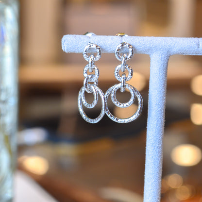 SS Interlocking Ring Drop Earring PE20 - 7756/H