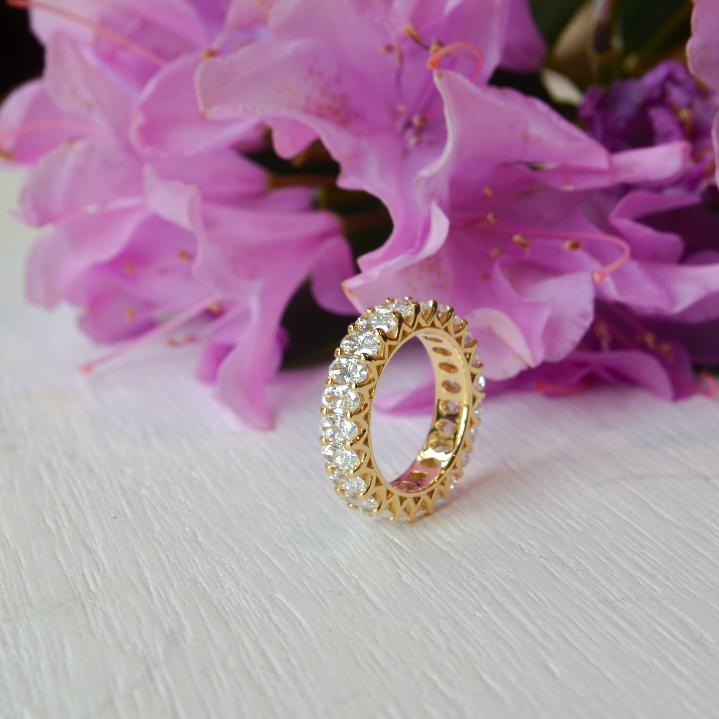 14kY 4 1/6cttw 5x3mm Oval LAB Diamond Eternity Band 123391