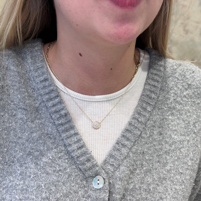 14kY .27cttw Diamond Pavé Circle Necklace SC55005171