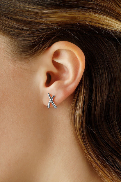 SS "X" Stud  Earring 71/3189