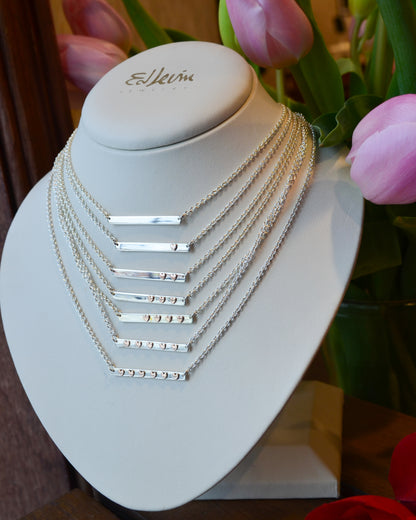 SS 6 Heart Bar Necklace NE16011HR6