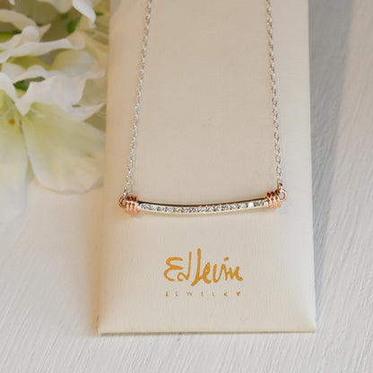 SS/RG .30cttw Dia Signature Necklace NE16642RD- 18