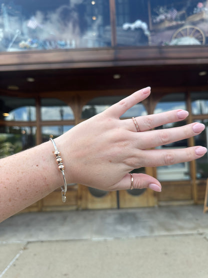 SS/RG 3 Bead Bracelet RB5420-70