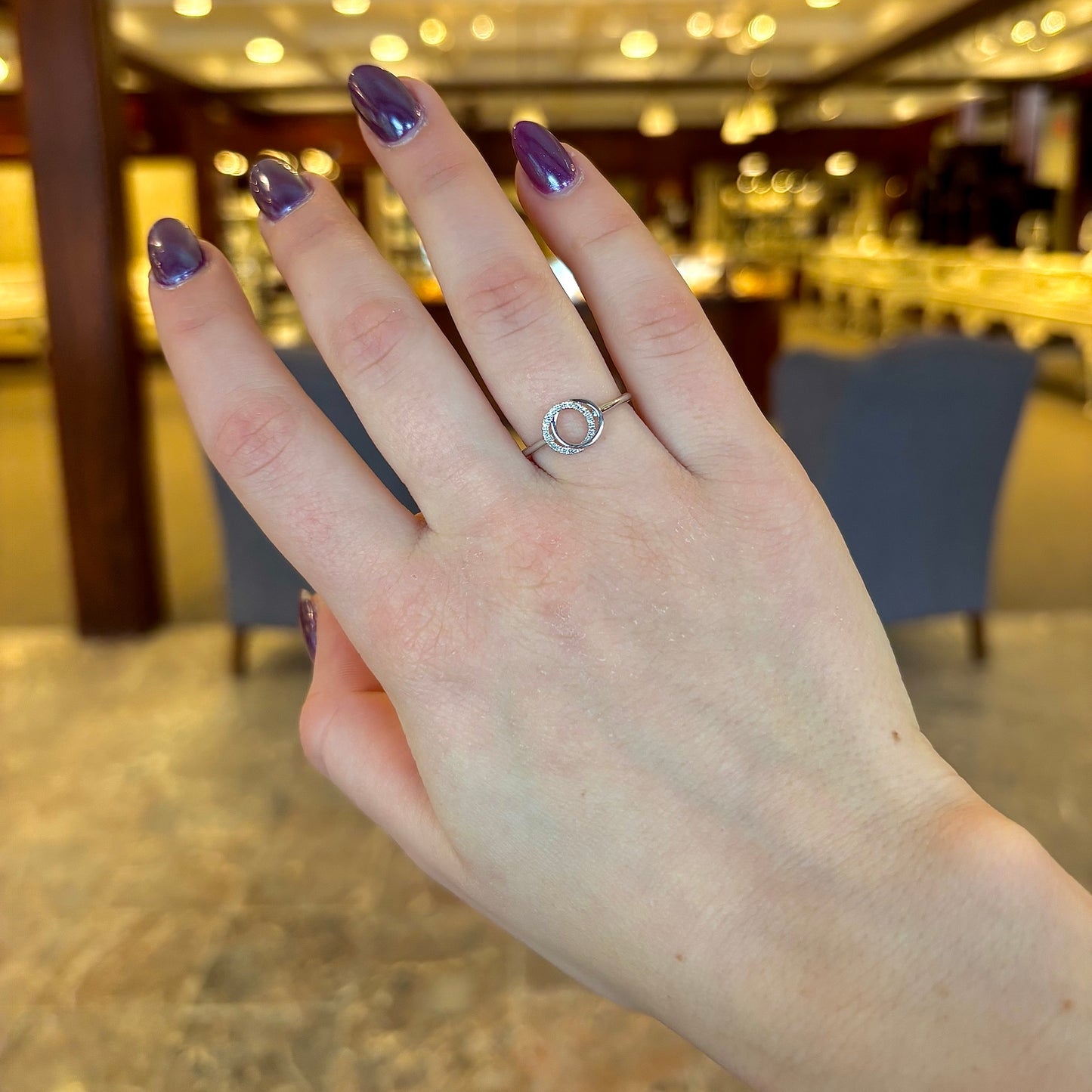 14kW .07cttw Diamond Love Knot Circle Ring SC55027232