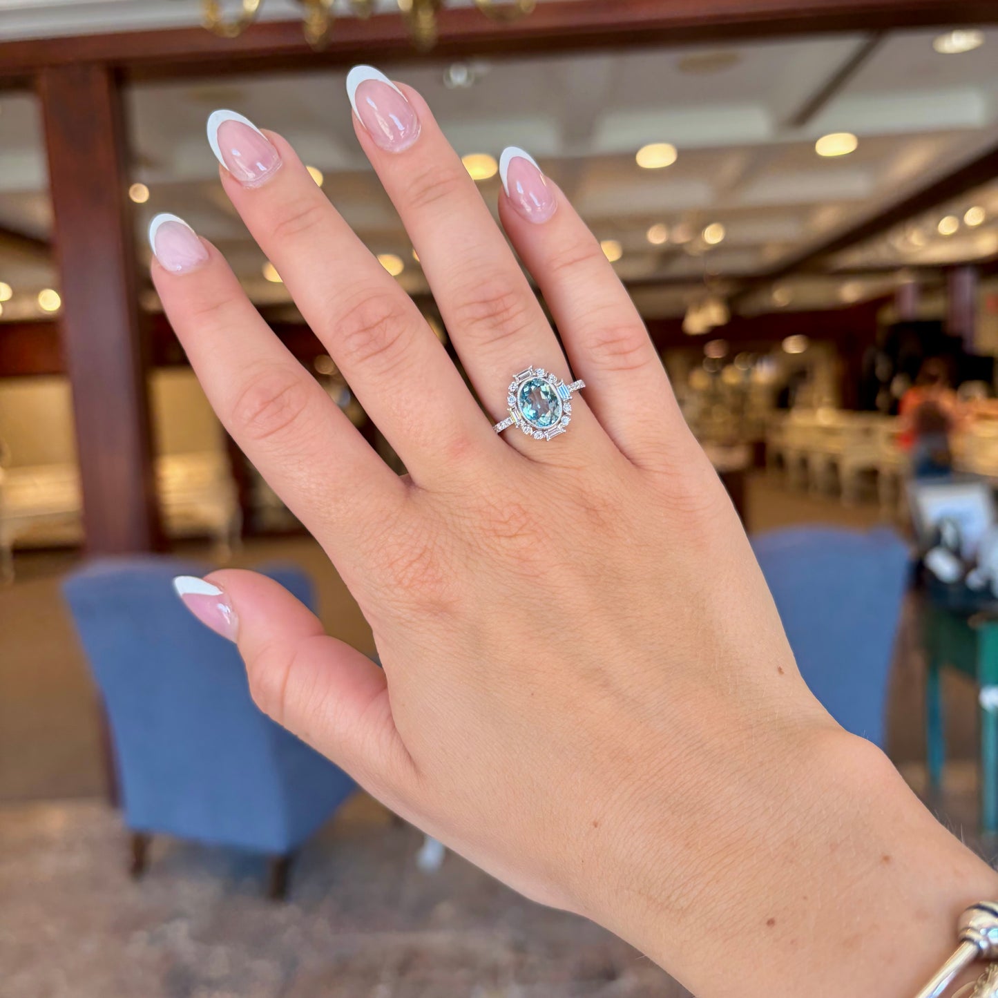 14kW 1.74ct Aquamarine .53cttw Diamond Ring TRQ7475CAQ - 6.5