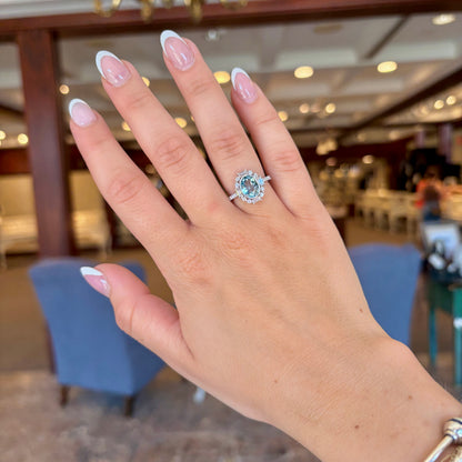 14kW 1.74ct Aquamarine .53cttw Diamond Ring TRQ7475CAQ - 6.5