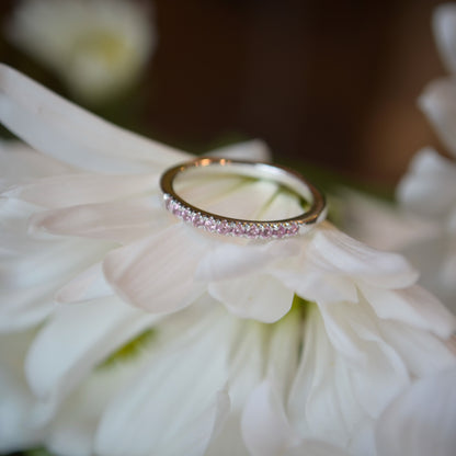 SS Stackable Pink Tourmaline Ring 689237
