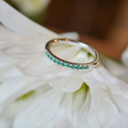 SS Stackable LAB Emerald Ring 689237