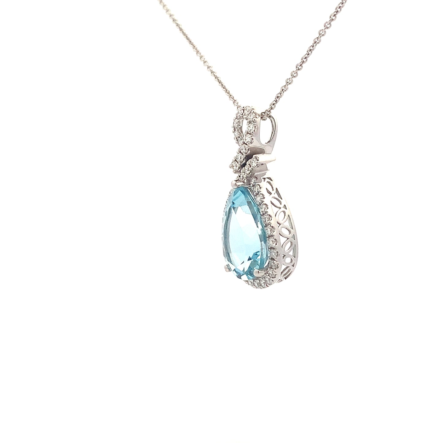 14kW 3.47ct Aquamarine .33cttw Diamond Pendant MAP17065CAQ