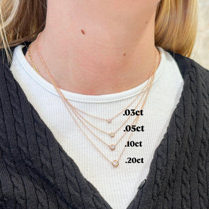 14kR .05ct Diamond Bezel Necklace SC55003230