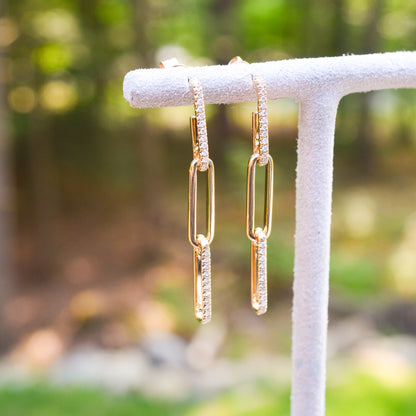 14kY .17cttw Diamond Paperclip Earring SC55009644
