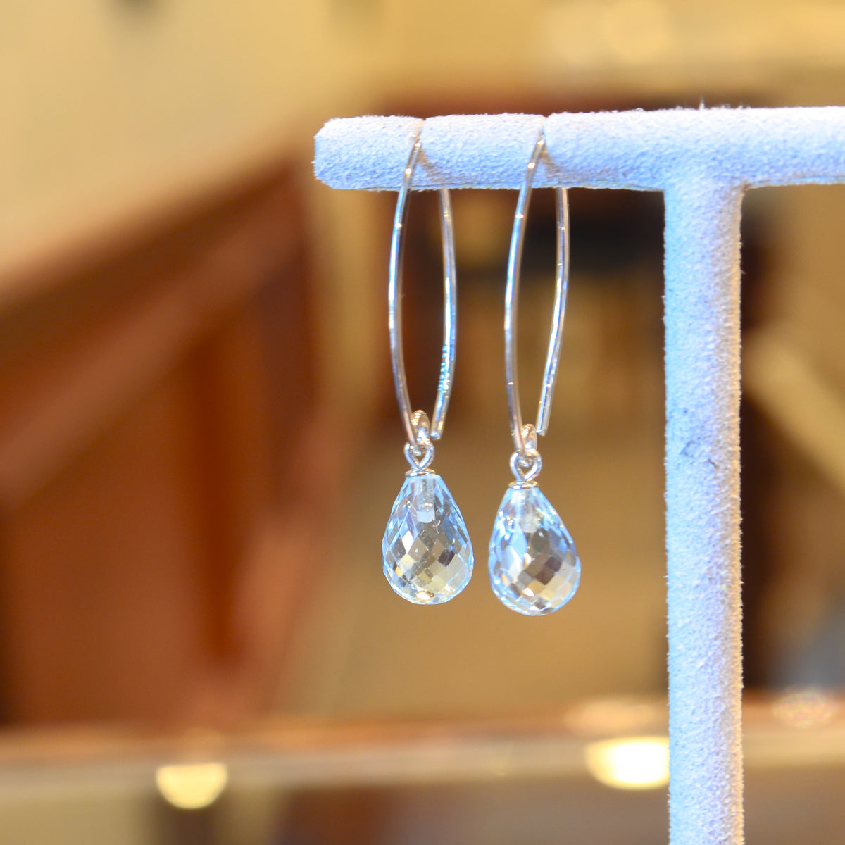SS Blue Topaz Simple Sweep Earring 13462BT-SS