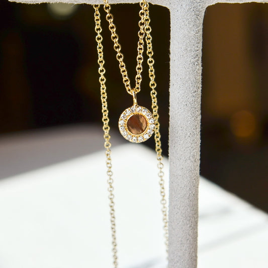 14kY .05cttw Diamond Circle Necklace SC55013056 - 15-18"