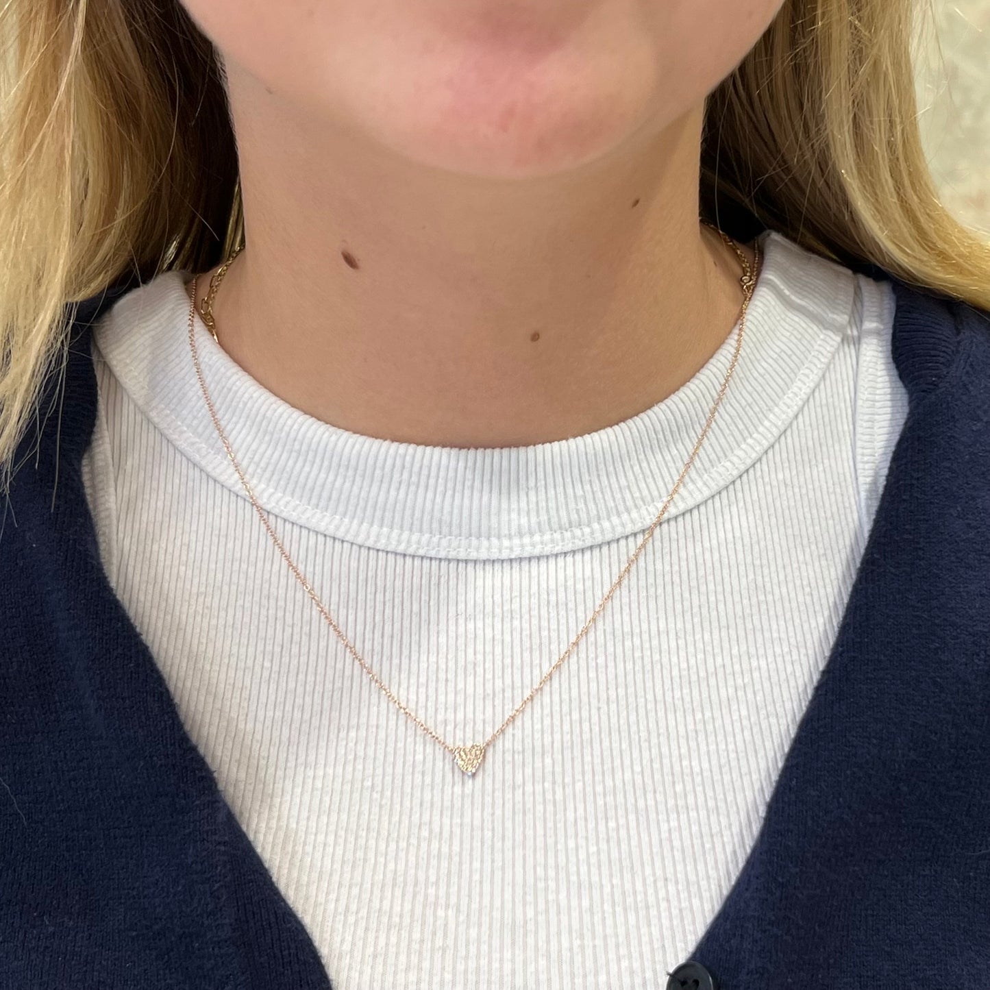 14kR .09cttw Diamond Heart Necklace SC55002134