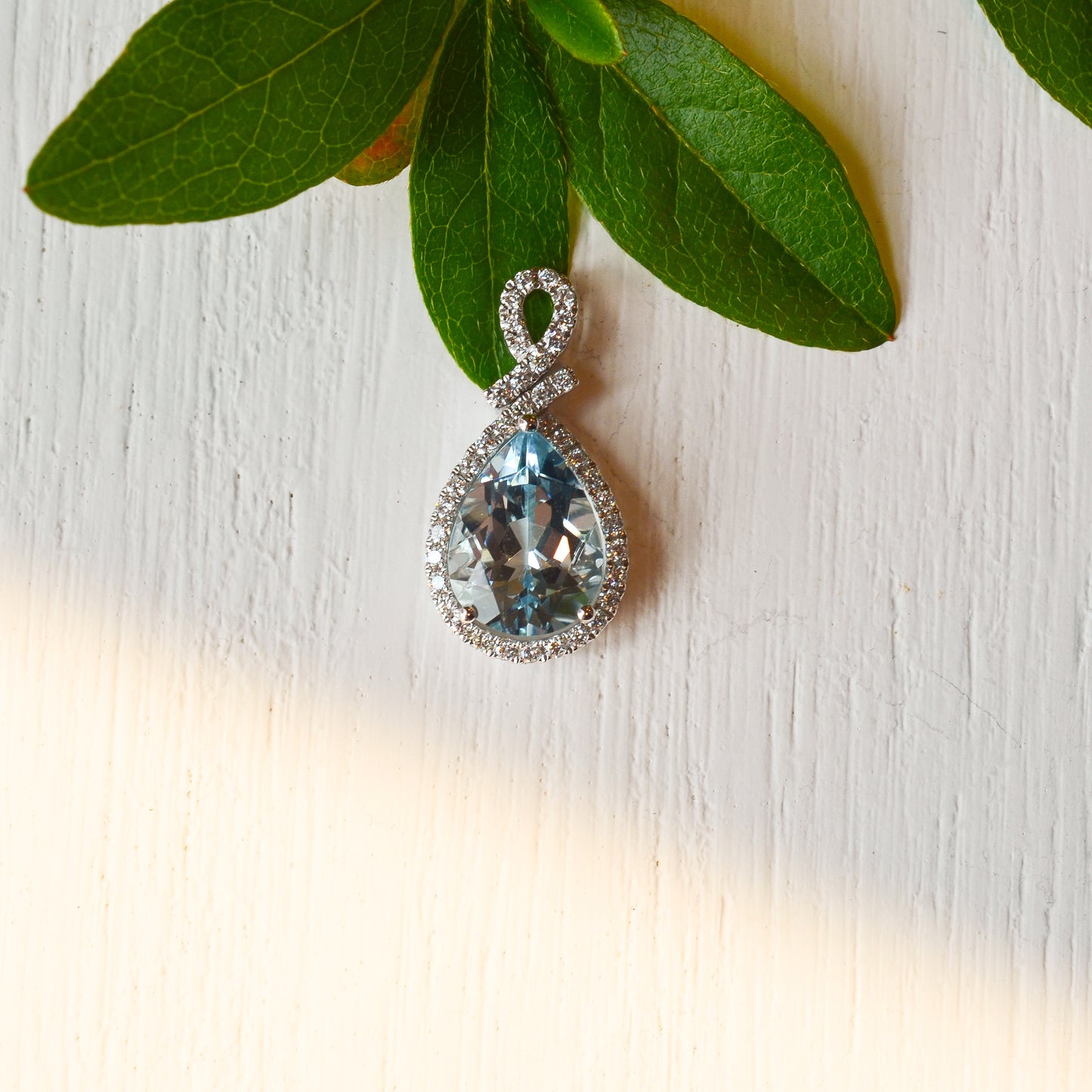 14kW 3.47ct Aquamarine .33cttw Diamond Pendant MAP17065CAQ