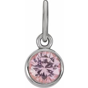 SS Imitation Pink Tourmaline Charm 86179