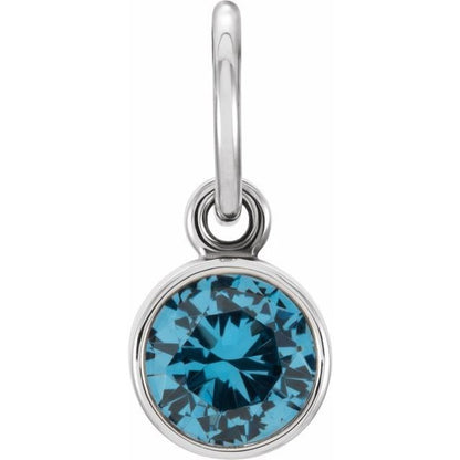 SS Imitation Blue Zircon Charm 86179