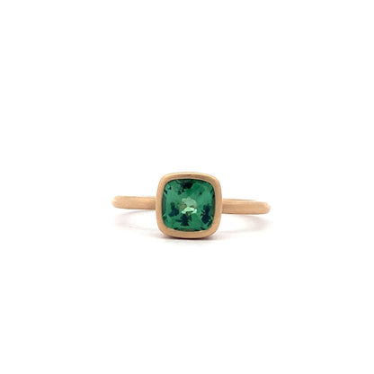 14kY .99ct Green Tourmaline Bezel Ring