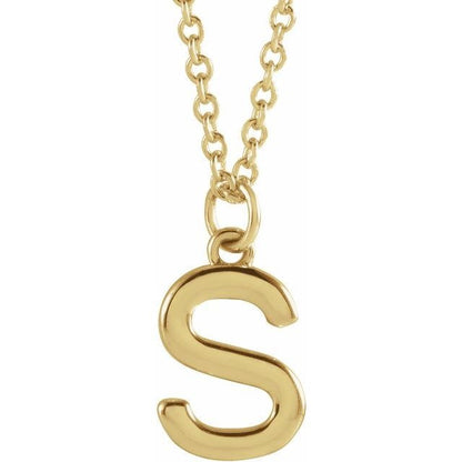 18kY Gold Plated "S" Initial Necklace 87237-18
