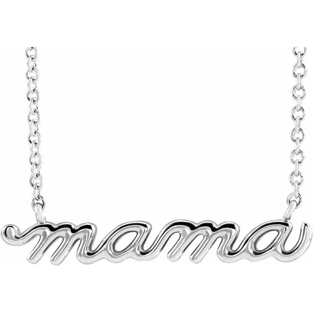 SS Petite Mama Script Necklace 87395